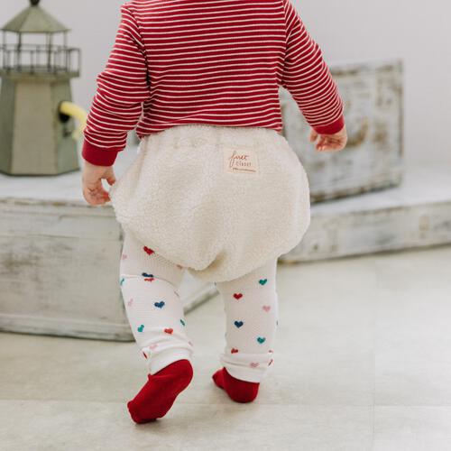 【FirstCloset×mioさん】 足付きレギンス × ボアブルマ ナチュラル×フリー ベビーザらス限定