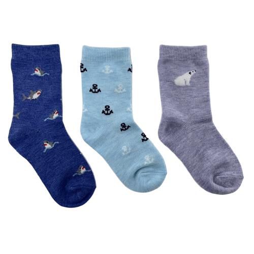 3P接触冷感サメ柄クルーソックス 9-20cm ベビーザらス限定