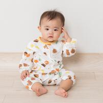 長袖ロンパス スタイツキ ニットキルト どんぐり イエロー×70-80cm ベビーザらス限定