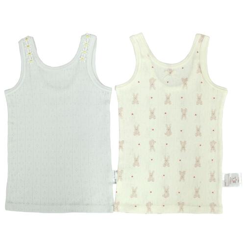 2枚組みえない袖なしシャツ肌着 パターンメッシュ うさぎ グレー&times;90cm ベビーザらス限定