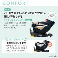 Aprica アップリカ クルリラ エックス プラス (ネイビー) チャイルドシート ISOFIX固定 R129適合 回転型 回しやすいサイドターンレバー ナチュラクッション 新生児～4歳頃まで