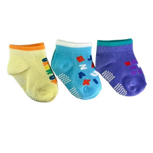 3Pアルファベット柄ショートソックス 9-15cm