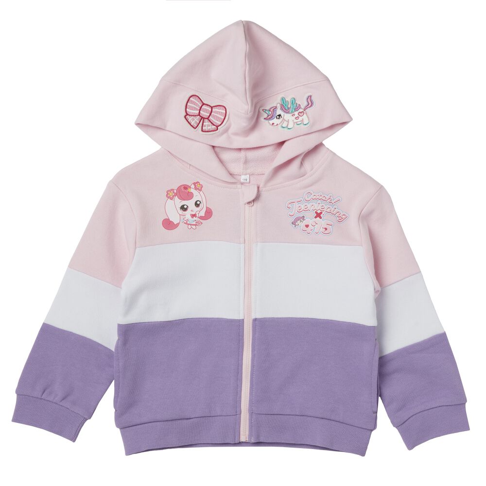 ティニピン×しなこ】パーカー 長袖フード付き 裏毛 ピンク×120cm