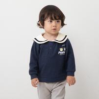 SNOOPY スヌーピー トレーナー 裏衿付き ネイビー×80cm