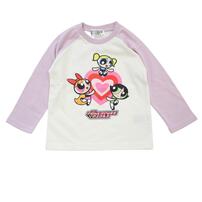 パワパフ 長袖Tシャツ 天竺 ラグラン 集合アート パープル&times;95cm ベビーザらス限定