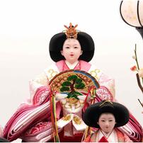 【雛人形】ケース飾り 五人飾り「格子に毬桜刺繍 六角アクリル」 (322988)ひな人形 おしゃれ トイザらス・ベビーザらス限定【メーカー直送】