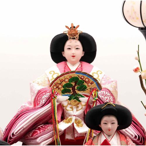 【雛人形】ケース飾り 五人飾り「格子に毬桜刺繍 六角アクリル」 (322988)ひな人形 おしゃれ トイザらス・ベビーザらス限定【メーカー直送】