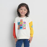 【TOMICA kie_158さんプロデュース】TOMICA トミカ 長袖トレーナー 袖配色  ホワイト×90cm