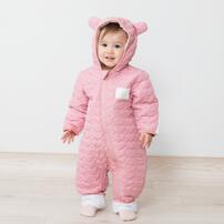 ジャンプスーツ くまみみ ハート柄 ブライトピンク×80cm