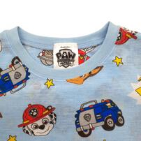 パウパトロール 半袖パジャマ メッシュ 総柄丸首 ブルー&times;110cm
