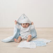 SANRIO サンリオ 多重織ガーゼおくるみ ハンギョドン パステルブルー&times;ﾌﾘｰ  ベビーザらス限定