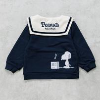 SNOOPY スヌーピー トレーナー 裏衿付き ネイビー×95cm