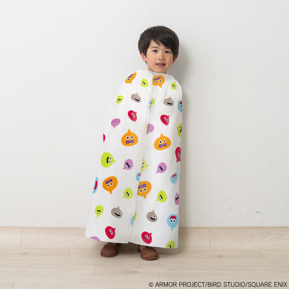 ドラクエベビー＆キッズ ラップタオル スライムぴぴぴ ホワイト×80cm