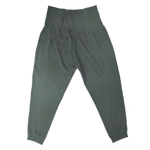 マタニティパンツ  ストレッチリップルリブ ジョガーパンツ チャコール×M