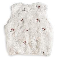 ベビーザらス限定　COJIKA ボア刺繍入りベスト チェリー(ホワイト×95ｃｍ)