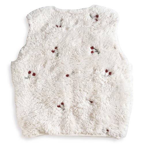 ベビーザらス限定　COJIKA ボア刺繍入りベスト チェリー(ホワイト×95ｃｍ)