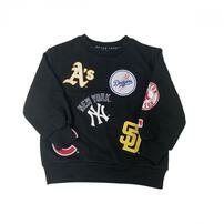 ベビーザらス限定　ＭＬＢ チームワッペン柄トレーナー(ブラック×100cm)