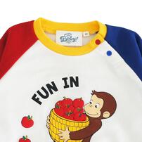 【Welcome to the Universe Baby × chimajiro0730さん】おさるのジョージ 長袖ダルマボディスーツ ナチュラル×80cm