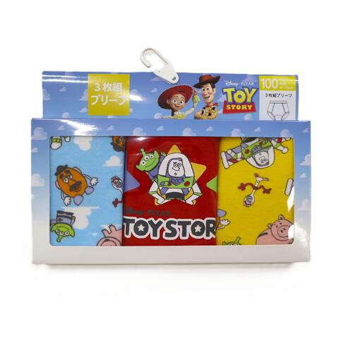 Disney ディズニー 3枚組ブリーフ トイストーリー 総柄×ワンポイント レッド×95cm ベビーザらス限定