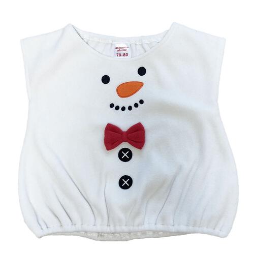 クリスマス スモック  コスチューム キッズ ベビー サンタクロース コスチューム 子供 衣装 スノーマン ホワイト×70-80cm ベビーザらス限定