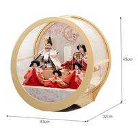 【雛人形】ケース飾り 五人飾り「雪輪桜刺繍 丸形クリームアクリル」 (322549)ひな人形 モダン 丸型 トイザらス・ベビーザらス限定【メーカー直送】