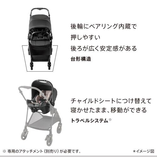 Aprica アップリカ ルーチェ フリー AC (ブラック) 1月～36か月まで 軽量 両対面 4輪フリー