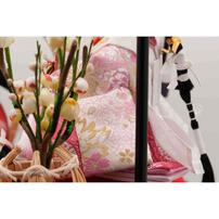 【雛人形】ケース飾り 五人飾り「格子に毬桜刺繍 六角アクリル」 (322988)ひな人形 おしゃれ トイザらス・ベビーザらス限定【メーカー直送】