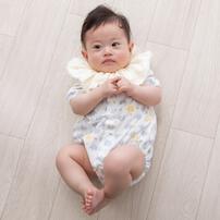 360度紬スタイ 2枚組 ガーゼ グレー ミント&times;アイボリー