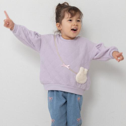 ベビーザらス限定　TINY DRIP キルトトレーナー(パープル&times;80cm)