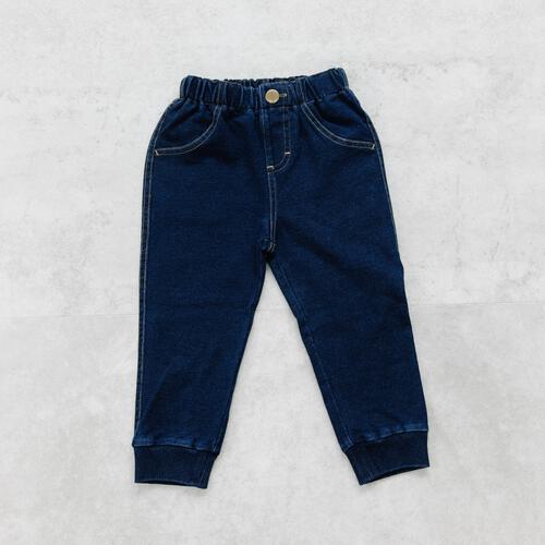 RAT-A-TATR ラッタッター デイリーパンツ インディゴミニ裏毛 ロングパンツ(ネイビー&times;90cm)