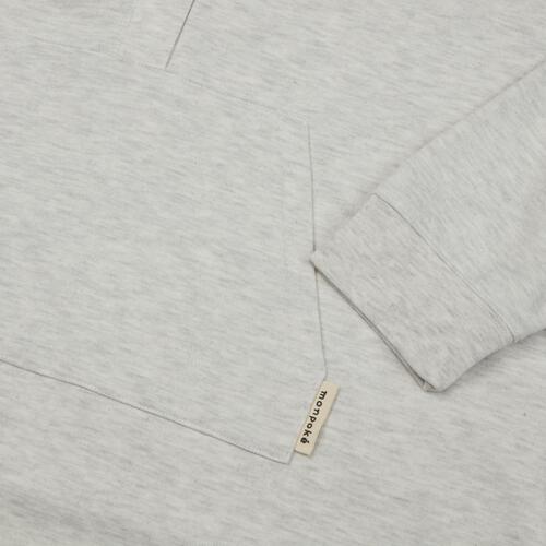 monpoke モンポケ 長袖前開きワンピースパジャマ ワンポイント グレー&times;M-L ベビーザらス限定