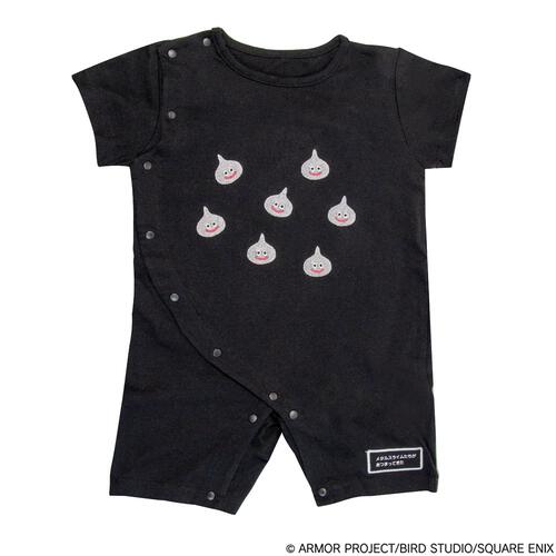 ドラクエベビー＆キッズ 刺繍半袖ロンパース メタルスライム ブラック&times;80cm