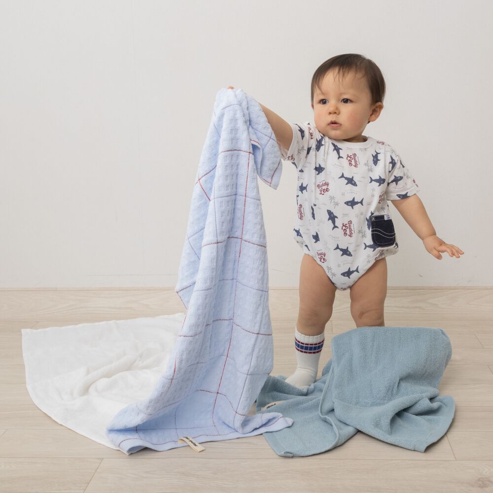 湯上りバスタオル 3枚組 ブルー×フリー ベビーザらス限定 | マタニティ