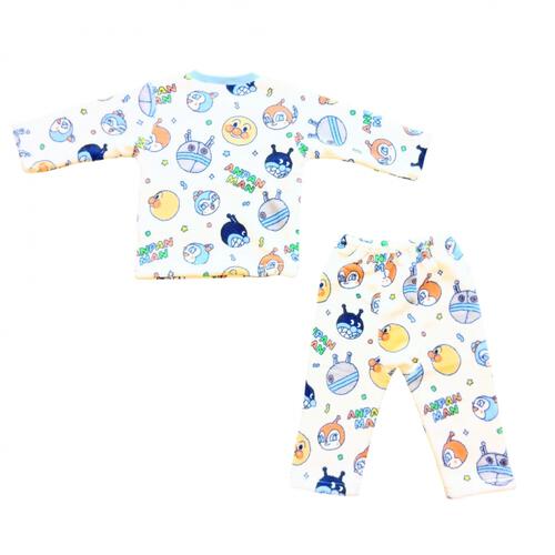 ANPANMAN アンパンマン あったかフリースパジャマ 総柄 サックス×95cm