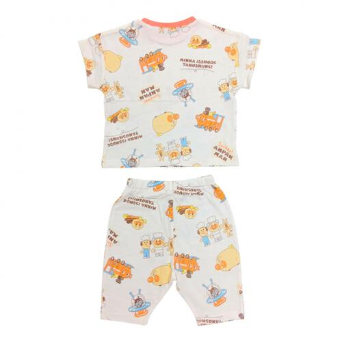 アンパンマン アンパンマン号総柄半袖パジャマ メッシュ オフシロ&times;80cm