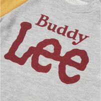 BUDDYLEE 長袖トレーナー ガーゼ裏毛 ラグラン クレイジー切替 グレー×80cm ベビーザらス限定