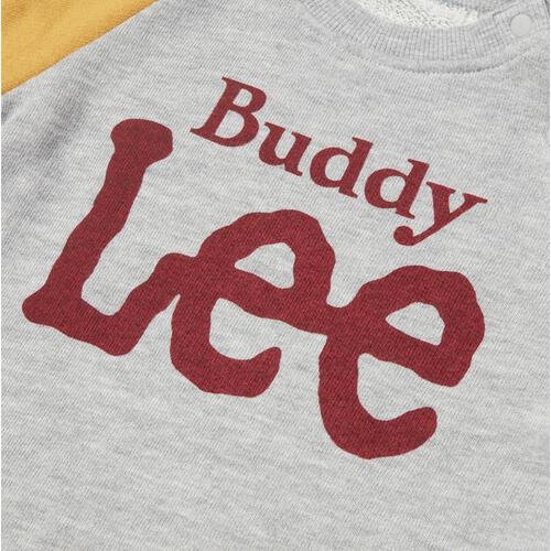 BUDDYLEE 長袖トレーナー ガーゼ裏毛 ラグラン クレイジー切替 グレー×80cm ベビーザらス限定