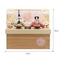 【雛人形】収納飾り 親王飾り「桜クリスタル木目調」(605879)ひな人形 ひな祭り お雛様 おしゃれ モダン 木目 コードレスLED【メーカー直送】