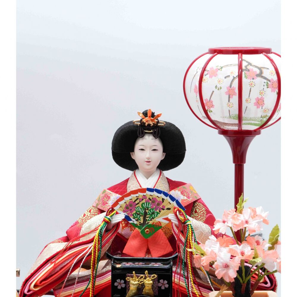 雛人形】ケース飾り 親王飾り「舞桜刺繍アクリル」 (322027)ひな人形