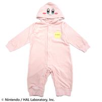 星のカービィ フード付きカバーオール　KIRBY Baby(ピンク×70cm)