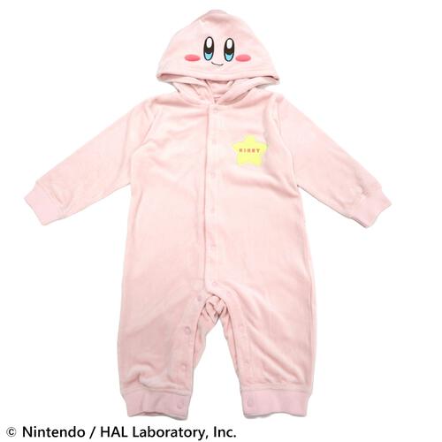 星のカービィ フード付きカバーオール　KIRBY Baby(ピンク×70cm)