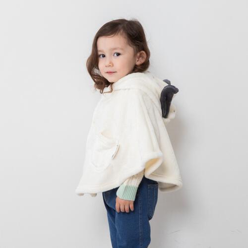 SNOOPY スヌーピー ポンチョ フード付き ナチュラル×80cm