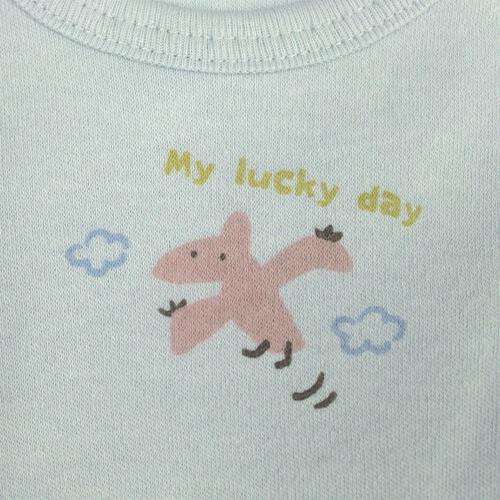 長袖ロンパース肌着 2枚組 スムス 恐竜 パステルブルー×90cm ベビーザらス限定