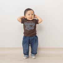 BUDDYLEE 半袖Ｔシャツ デニムニットロゴ ブラウン&times;80cm