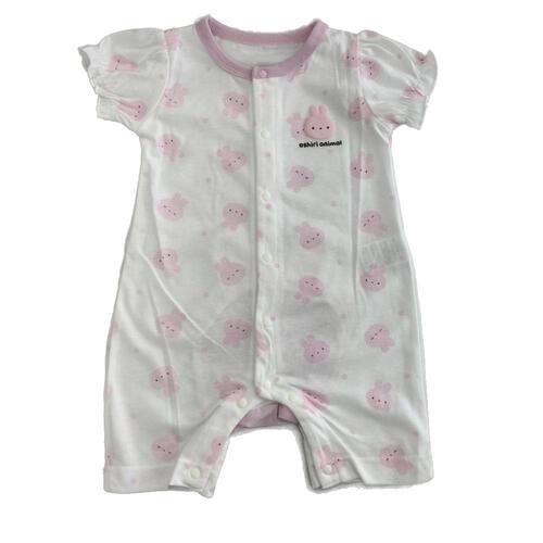 天竺カバーオール ウサギ ピンク×70cm