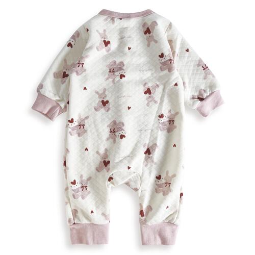 長袖カバーオール ニットキルト ウサギ柄 ピンク×70cm ベビーザらス限定