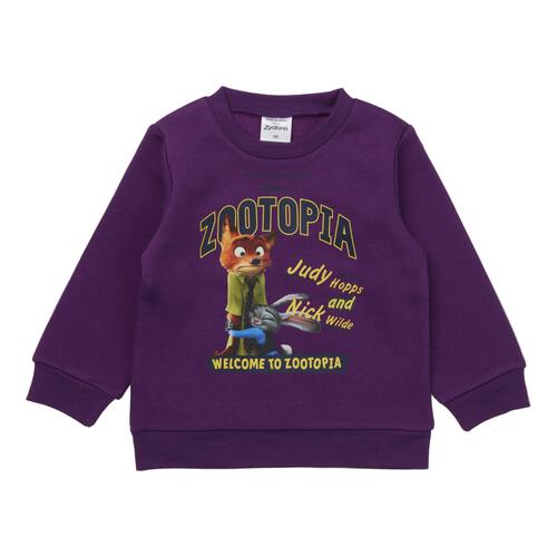 Disney ディズニー ズートピア 長袖デイリートレーナー 起毛 パープル×90cm ベビーザらス限定