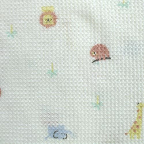 長袖前開きロンパース肌着 2枚組 ワッフル アニマル グレー&times;80cmベビーザらス限定