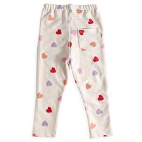 COJIKA 10分丈デイリーパンツ マルチハート柄 ミニ裏毛 オフホワイト 80cm