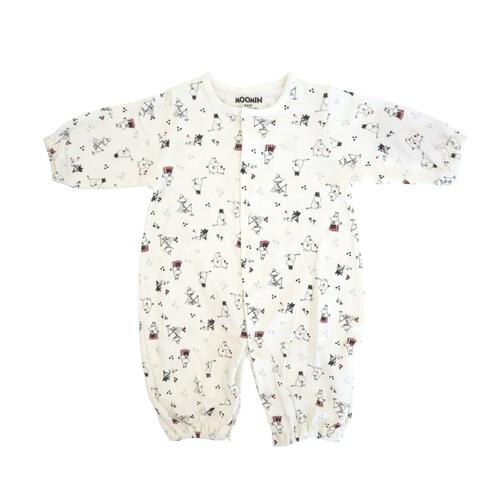 MOOMIN 新生児2WAYドレス 帽子付き 総柄 ムーミンファミリー（ホワイト×50-70cm） ベビーザらス限定